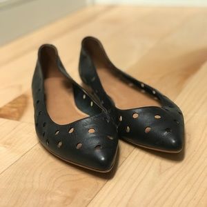 Madewell black perforated flats